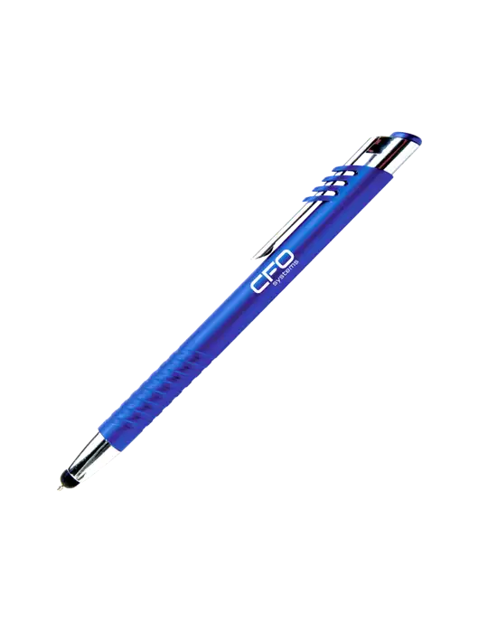 Schirhart Blue Stylus Pen - Blue Ink w/CFO Systems Logo