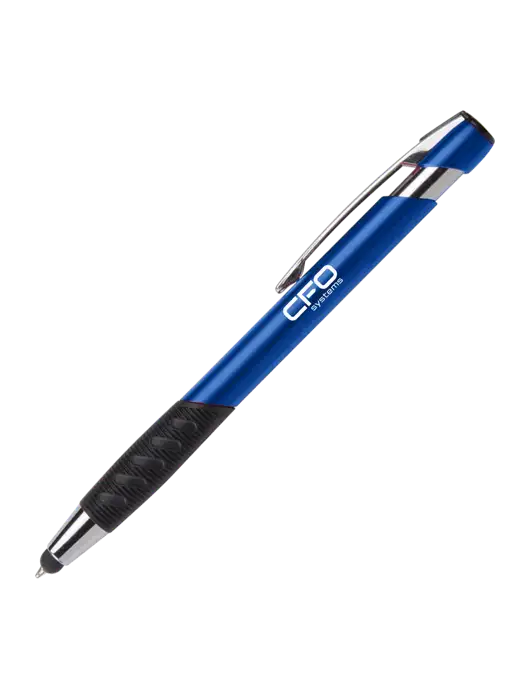 Alize Blue Stylus Black Ink Pen w/CFO Systems Logo