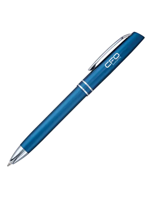 Blue Anguilla Black Ink Pen w/CFO Systems Logo