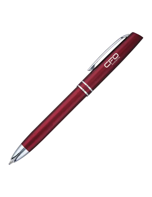 Maroon Anguilla Black Ink Pen w/CFO Systems Logo