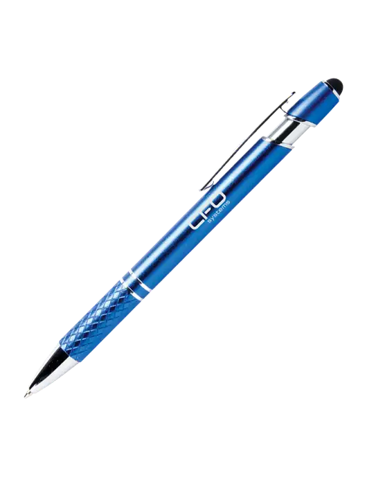 Valencia Blue Stylus Pen - Black Ink w/CFO Systems Logo