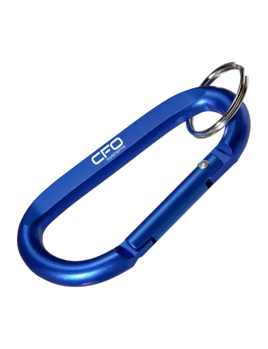 Blue Carabiner & Key Ring w/CFO Systems Logo