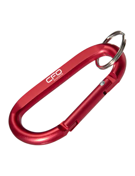 Red Carabiner & Key Ring w/CFO Systems Logo