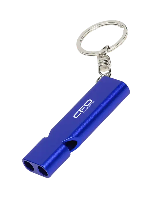 Quick Alert Blue Safety Whistle w/CFO Systems Logo