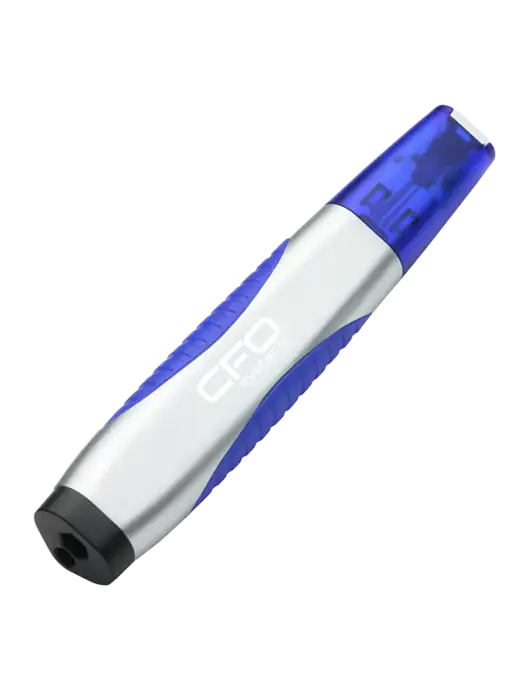 Silver/Blue Level Light Screwdriver Pen w/CFO Systems Logo
