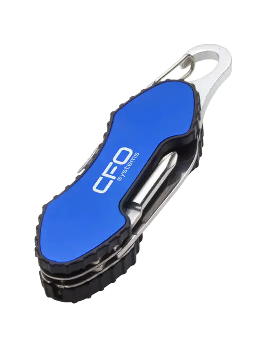 Blue 6 in 1 Tool with Carabiner w/CFO Systems Logo