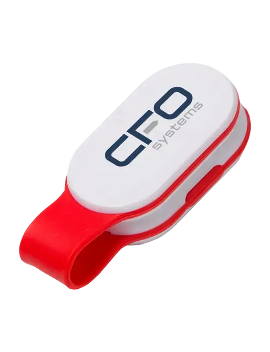 Magna Clip Red Personal Safety Light w/CFO Systems Logo