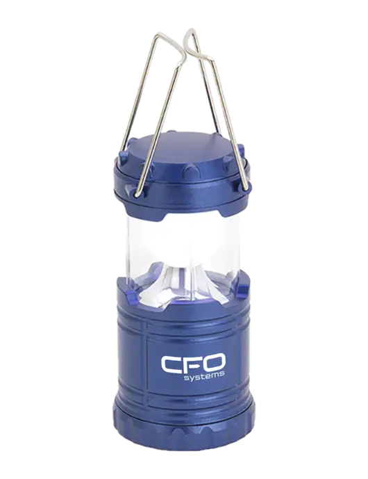Blue Mini Retro Lantern w/CFO Systems Logo