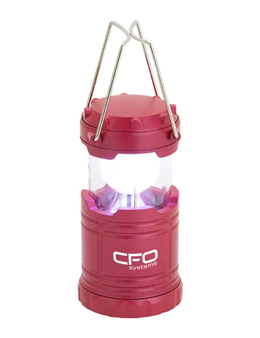 Red Mini Retro Lantern w/CFO Systems Logo