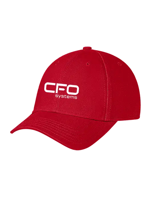 Red Structured Soft Snap Closure Hook & Loop Cap w/CFO Systems Logo
