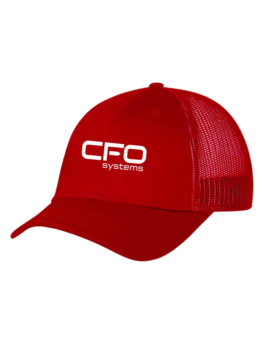 Red Mesh Trucker Cap Snap Back w/CFO Systems Logo