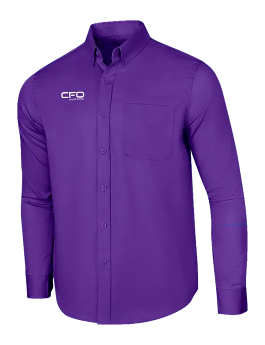 Long Sleeve Purple Superpro React Twill Shirt w/CFO Systems Logo