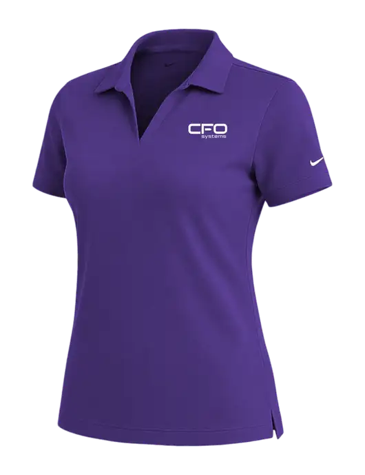 NIKE Purple Womens Dri-Fit Micro Pique Polo w/CFO Systems Logo