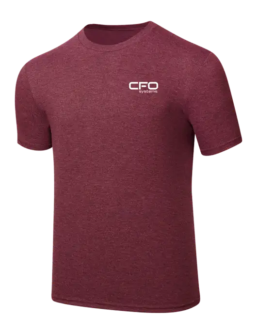 Simply Soft Maroon Frost 4.5oz  Poly/Combed Ring Spun Cotton T-Shirt w/CFO Systems Logo