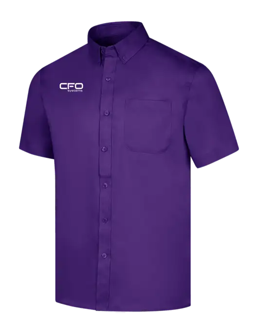 Short Sleeve Purple Superpro React Twill Shirt w/CFO Systems Logo