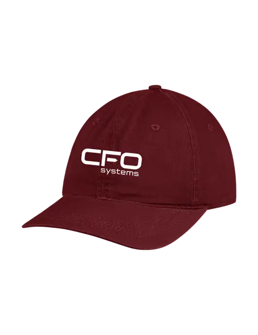 Garment Washed Unstructured Twill Maroon Cap w/CFO Systems Logo