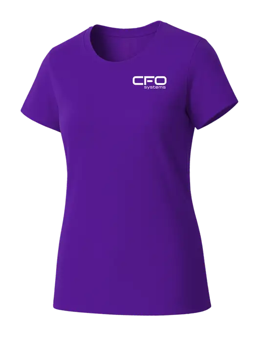 Womens Seriously Soft Purple T-Shirt w/CFO Systems Logo