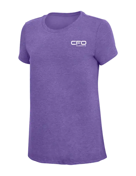 Womens Simply Soft Purple Frost 4.5oz  Poly/Combed Ring Spun Cotton T-Shirt w/CFO Systems Logo