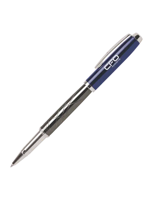 Modernist Blue Rollerball Pen - Black Ink w/CFO Systems Logo