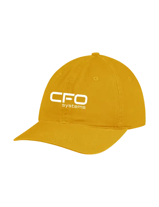 Garment Washed Unstructured Twill Yellow Gold Cap w/CFO Systems Logo