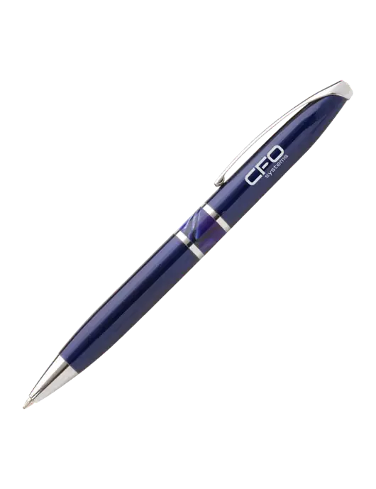 Illusion Navy Pen - Black Ink w/CFO Systems Logo