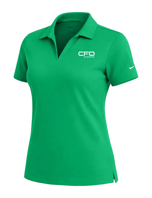 NIKE Kelly Green Womens Dri-Fit Micro Pique Polo w/CFO Systems Logo