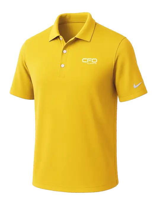NIKE Yellow Gold Dri-Fit Micro Pique 2.0 Polo
 w/CFO Systems Logo