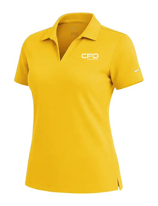 NIKE Yellow Gold Womens Dri-Fit Micro Pique Polo w/CFO Systems Logo