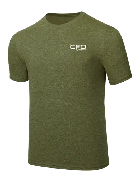 Simply Soft Military Green Frost 4.5oz Poly/Combed Ring Spun Cotton T-Shirt w/CFO Systems Logo