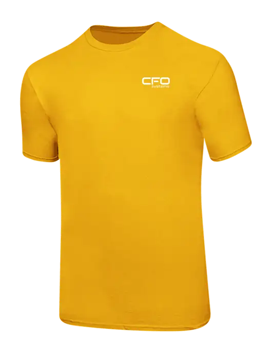 Ring Spun Yellow Gold 4.5 oz T-Shirt
 w/CFO Systems Logo