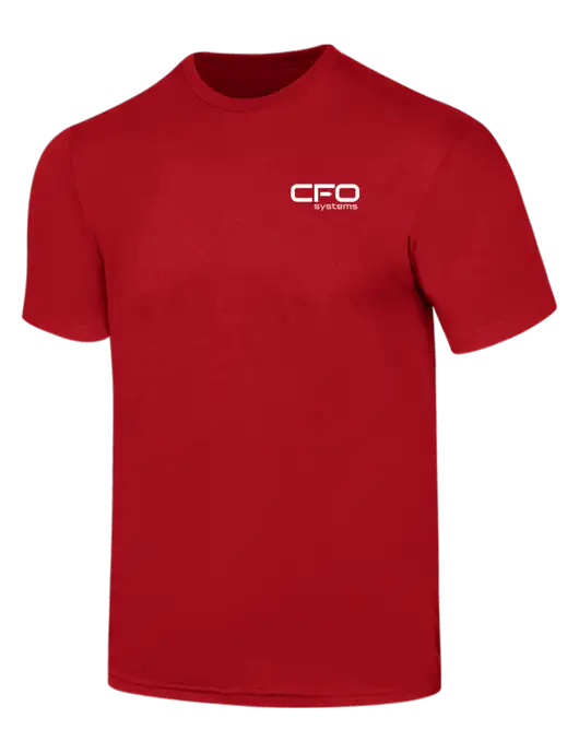 Simply Soft Red 4.5oz  Poly/Combed Ring Spun Cotton T-Shirt w/CFO Systems Logo