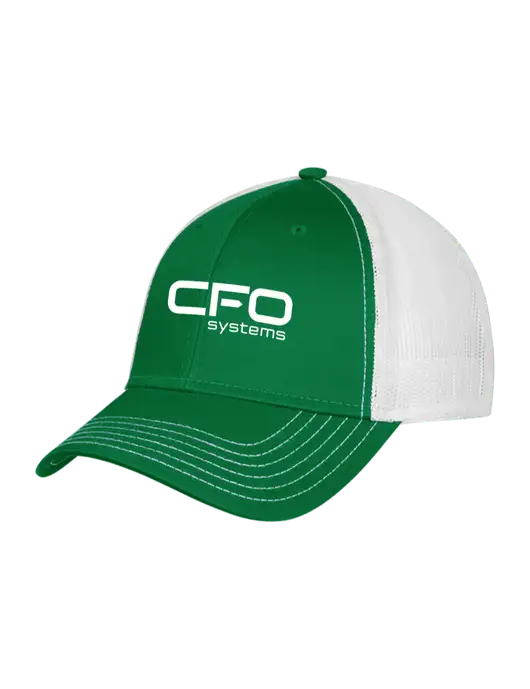 Kelly/White Mesh Trucker Cap Snap Back w/CFO Systems Logo
