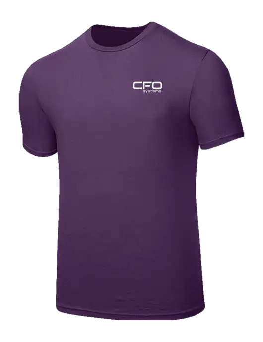 Seriously Soft Eggplant Purple T-Shirt w/CFO Systems Logo