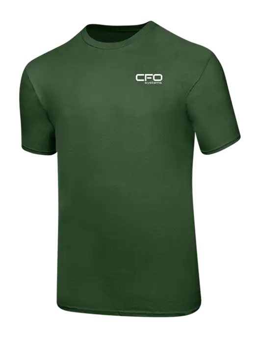Ring Spun Dark Olive 4.5 oz T-Shirt w/CFO Systems Logo