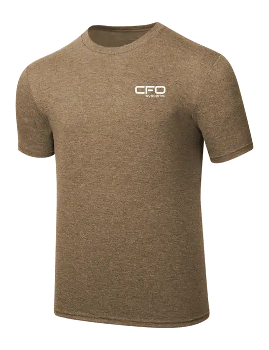 Simply Soft Light Brown Heathered 4.5oz  Poly/Combed Ring Spun Cotton T-Shirt w/CFO Systems Logo