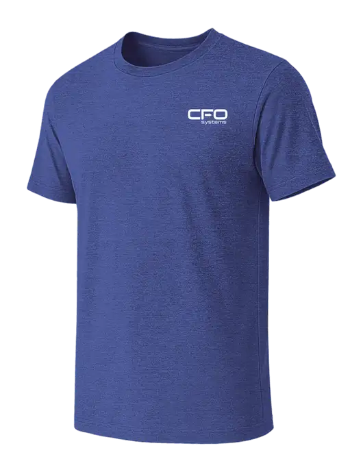 BELLA+CANVAS Heather Royal CVC Short Sleeve Tee w/CFO Systems Logo