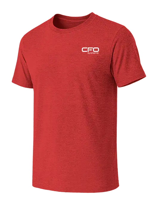 BELLA+CANVAS Heather Red CVC Short Sleeve Tee w/CFO Systems Logo