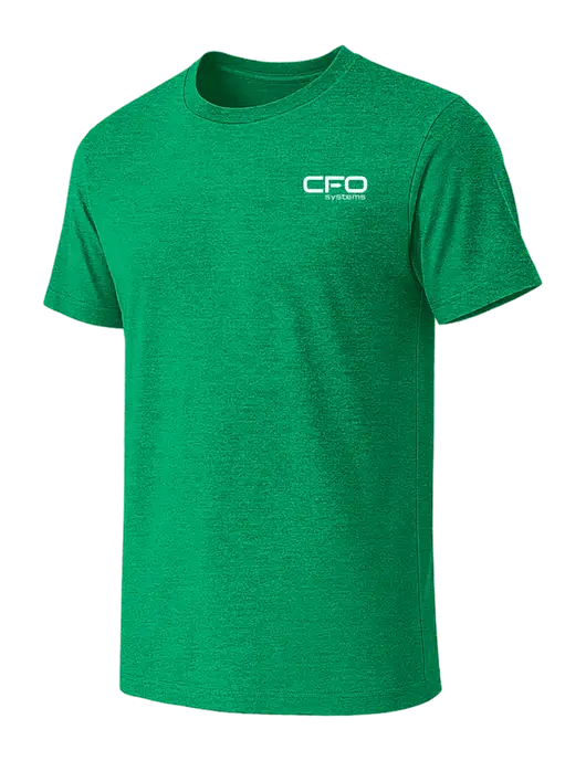 BELLA+CANVAS Heather Kelly Green CVC Short Sleeve Tee w/CFO Systems Logo