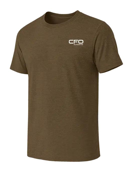 BELLA+CANVAS Heather Olive CVC Short Sleeve Tee w/CFO Systems Logo