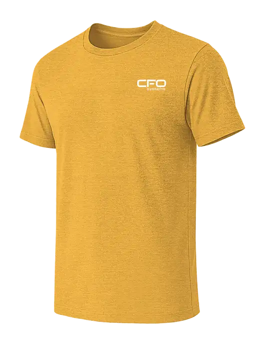 BELLA+CANVAS Heather Yellow Gold CVC Short Sleeve Tee w/CFO Systems Logo