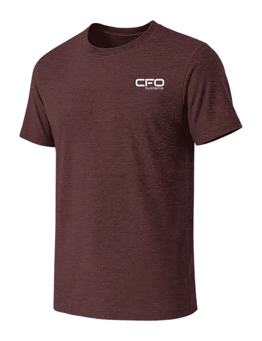 BELLA+CANVAS Heather Maroon CVC Short Sleeve Tee w/CFO Systems Logo