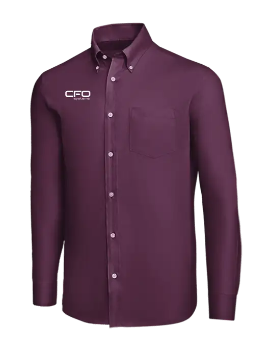 Brooks Brothers Eggplant Wrinkle-Free Stretch Nailhead Shirt w/CFO Systems Logo