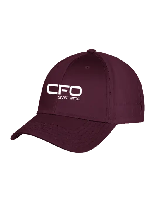Maroon Mesh with Maroon Stitching on Bill Trucker Cap Snap Back w/CFO Systems Logo