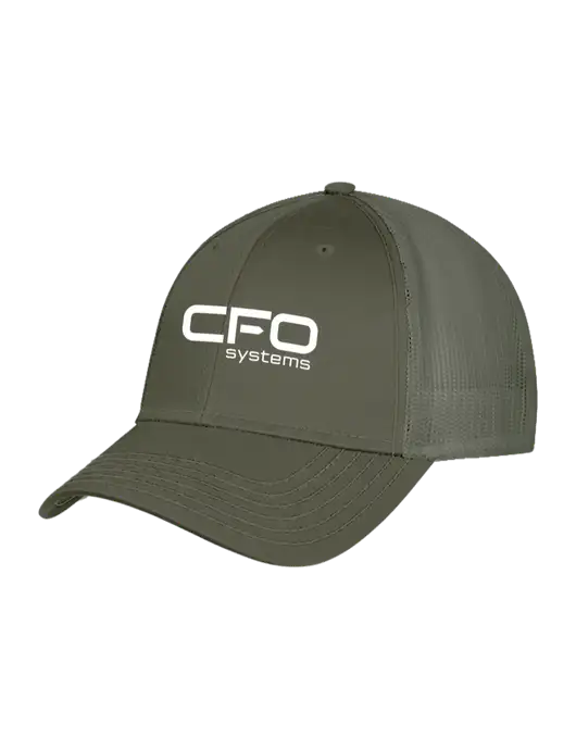 Olive Green Mesh Trucker Cap Snap Back w/CFO Systems Logo