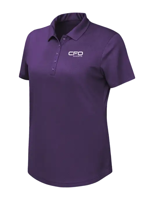 Callaway Womens Birdseye Purple Polo w/CFO Systems Logo