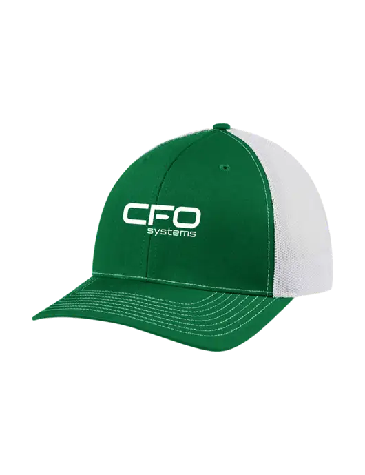 Richardson Adjustable Snapback Original 112 Trucker Cap Kelly w/White Mesh w/CFO Systems Logo