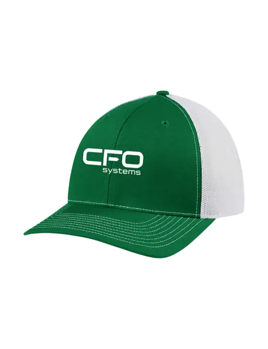 Richardson Adjustable Snapback Original 112 Trucker Cap Kelly w/White Mesh w/CFO Systems Logo