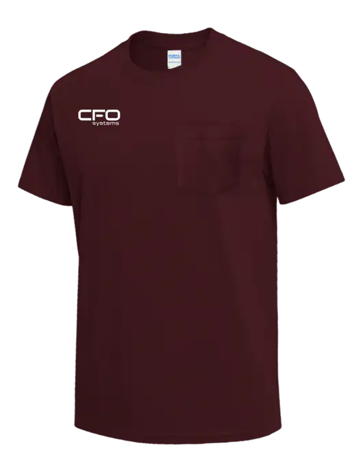 Maroon Heavyweight 6.1 oz Pocket T-Shirt w/CFO Systems Logo