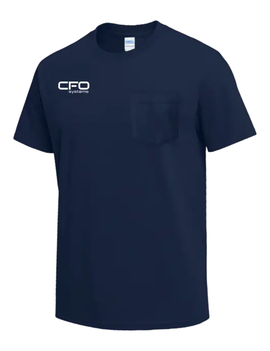 Navy Heavyweight 6.1 oz Pocket T-Shirt w/CFO Systems Logo