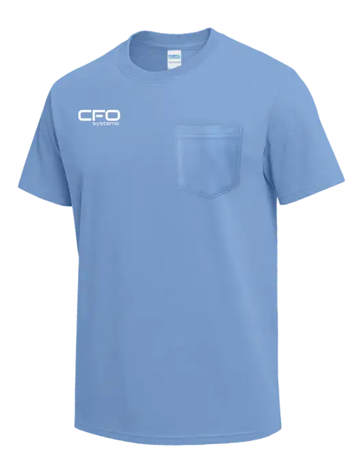 Light Blue Heavyweight 6.1 oz Pocket T-Shirt w/CFO Systems Logo